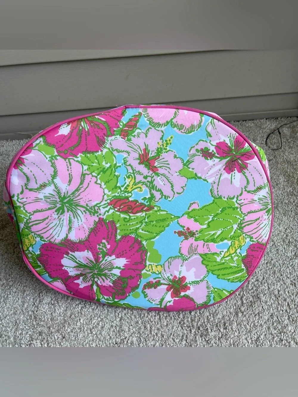 Lilly Pulitzer Insulated Beverage Bag Pink Green Blue Hawaiian Flower Print